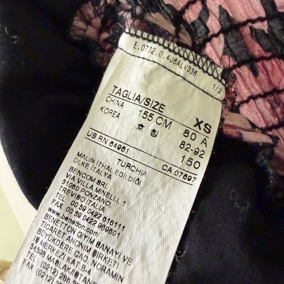 Sisley Black Dress with Pink and Gray Floral Print - Picture 6 of 6
